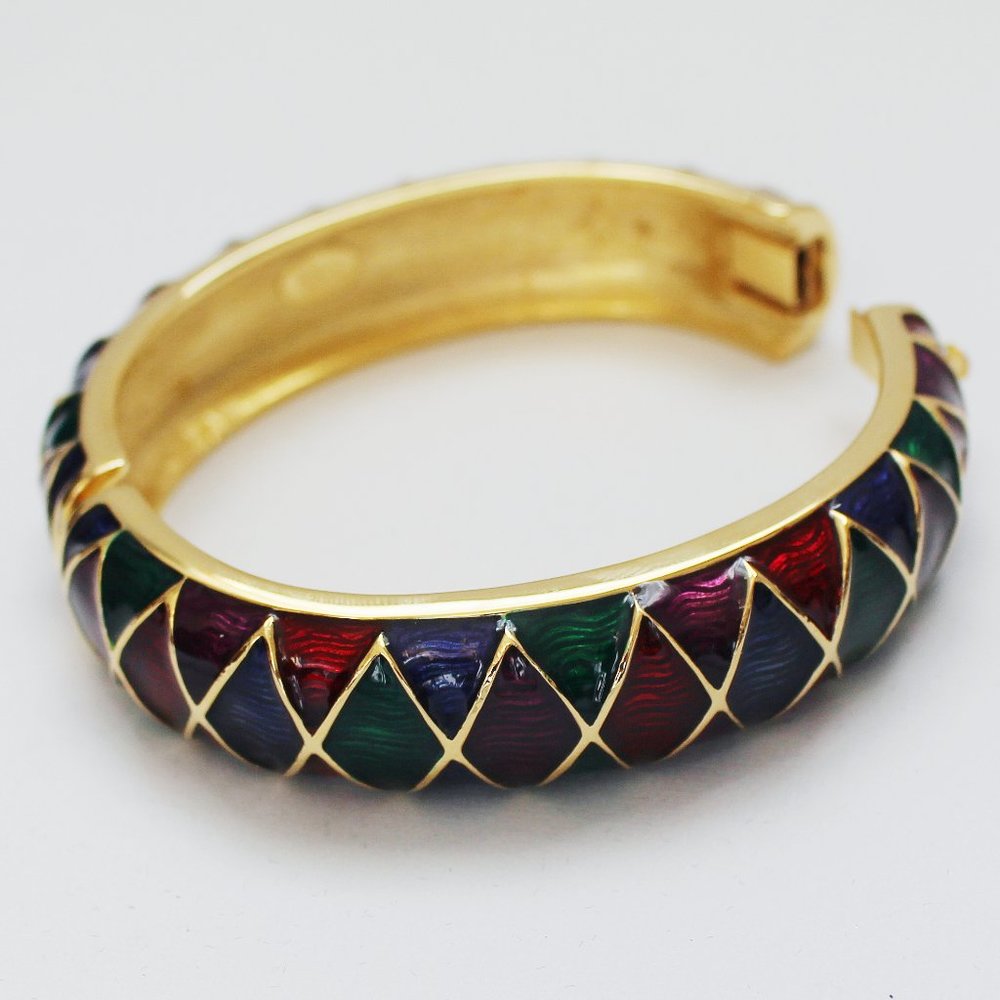 Joan Rivers Triangle Pattern Enamel Bracelet - image 1
